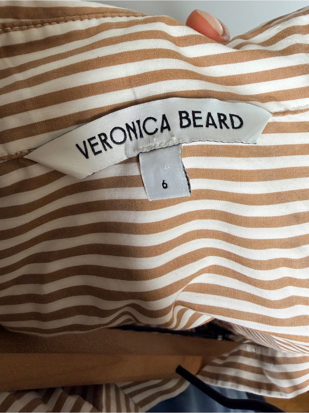 Veronica Beard Amelia Striped Button-Down Shirt Size 6 - Picture 3 of 12
